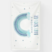 Blue Waterverf Rainbow Baby shower Welkom Spandoek (Verticaal)