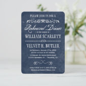 Blue Waterverf repetitie diner uitnodigingen (Staand voorkant)