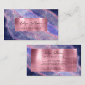 Blue Waterverf Roos Gold Foil Visitekaartje (Voorkant / Achterkant)