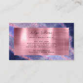 Blue Waterverf Roos Gold Foil Visitekaartje (Achterkant)