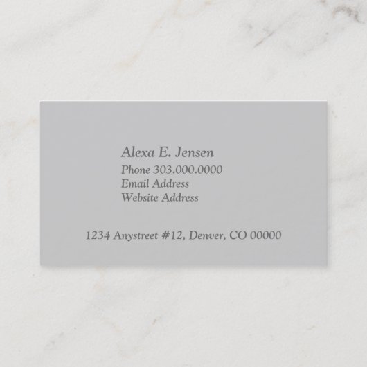 Blue Waterverf Roos Professional Visitekaartje (Achterkant)