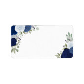 Blue Waterverf Rozen Blank DIY Weddenschap Adres Etiket (Voorkant)