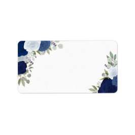Blue Waterverf Rozen Blank DIY Weddenschap Adres Etiket