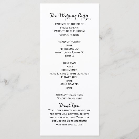 Blue Waterverf Rozen Elegant Wedding Programma Programmakaart (Achterkant)