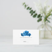 Blue Waterverf Rozen Trouwstoel Plaats Kaart Plaatskaartje (Staand voorkant)