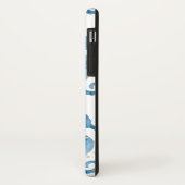 Blue Waterverf Seapaarden Pattern Gold Sparkles Case-Mate iPhone Case (Achterkant/links)