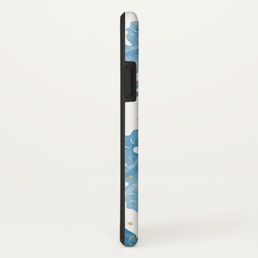 Blue Waterverf Seapaarden Pattern Gold Sparkles Case-Mate iPhone Case (Achterkant / rechts)