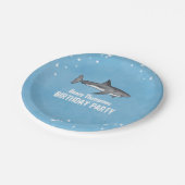 Blue Waterverf Shark verjaardagsfeestje Papieren Bordje (Gekanteld)