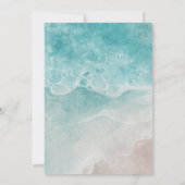 Blue Waterverf Shoreline Elegant Ocean Wedding Kaart (Achterkant)