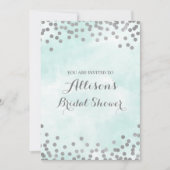 Blue Waterverf Silver Confetti Vrijgezellenfeest Kaart (Voorkant)