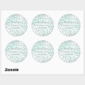 Blue Waterverf Silver Confetti Wedding Label (Vel)