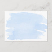 Blue Waterverf Silver Diaper Raffle Ticket Informatiekaartje (Achterkant)