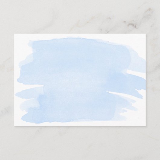 Blue Waterverf Silver Diaper Raffle Ticket Informatiekaartje (Achterkant)