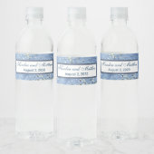 Blue Waterverf Silver Mercury Stippen Waterfles Etiket (Flessen)