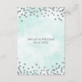 Blue Waterverf Silver Wedding Direction Insert Informatiekaartje (Achterkant)