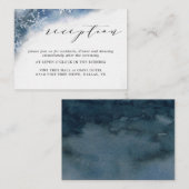 Blue Waterverf Snowflake bruiloft receptie Kaarten (Voorkant / Achterkant)