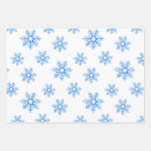 Blue Waterverf Snowflake Patroon Inpakpapier Vel (Voorkant 3)