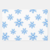 Blue Waterverf Snowflake Patroon Inpakpapier Vel (Voorkant)