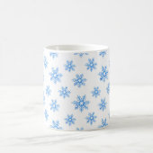 Blue Waterverf Snowflake Patroon Koffiemok (Center)
