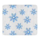 Blue Waterverf Snowflake Patroon Snijplank (Voorkant)