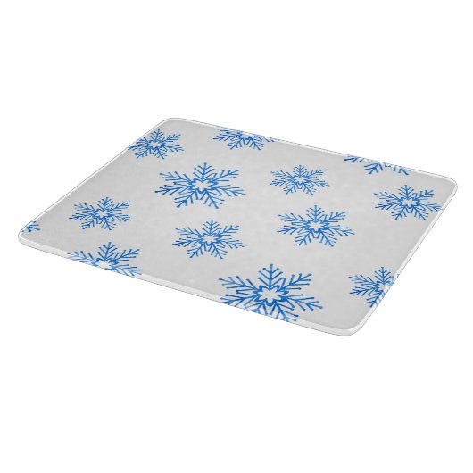 Blue Waterverf Snowflake Patroon Snijplank (Hoek)