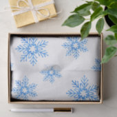 Blue Waterverf Snowflake Patroon Tissuepapier (Geschenk)