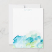 Blue Waterverf Splash Bedankt kaarten (Voorkant)