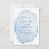 Blue Waterverf Splash, Gold Geo Lijst Detail Kaart (Voorkant)