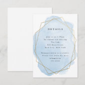 Blue Waterverf Splash, Gold Geo Lijst Detail Kaart (Voorkant / Achterkant)