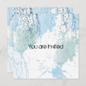 Blue Waterverf Splatter Abstract Baby shower Kaart (Voorkant / Achterkant)