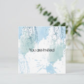 Blue Waterverf Splatter Abstract Baby shower Kaart (Staand voorkant)