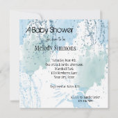 Blue Waterverf Splatter Abstract Baby shower Kaart (Achterkant)