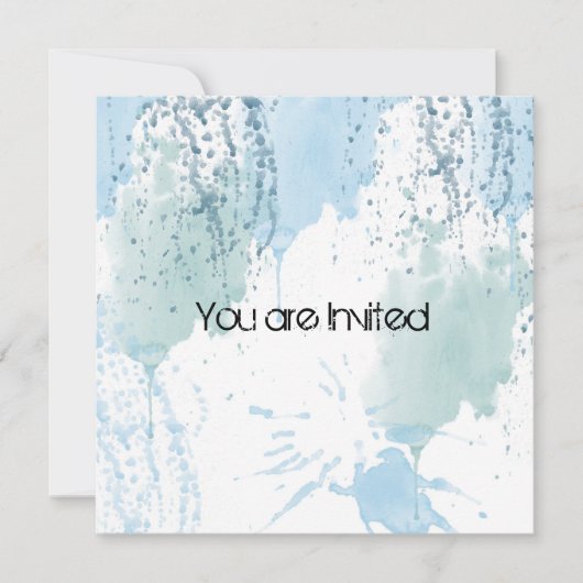 Blue Waterverf Splatter Abstract Baby shower Kaart (Voorkant)