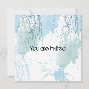 Blue Waterverf Splatter Abstract Baby shower Kaart