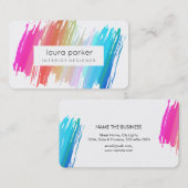 Blue Waterverf Splatter Elegant Abstract Modern Visitekaartje (Voorkant / Achterkant)