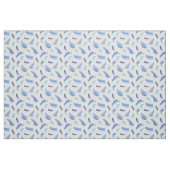 Blue Waterverf Spots ivory Linen Fabric Stof (Fat Quarter)