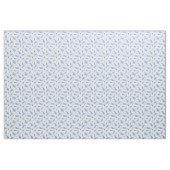 Blue Waterverf Spots ivory Linen Fabric Stof (Yard (91,4 cm))