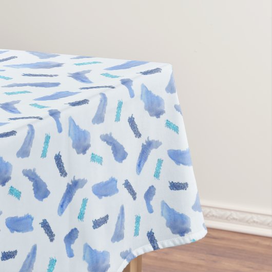 Blue Waterverf Spots Tablecloth 52' x 70' Tafelkleed (Voorbeeld)