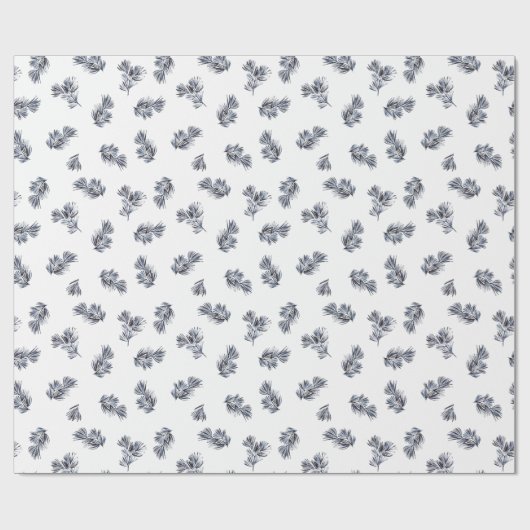 Blue Waterverf Sprig Cadeaupapier (Vlak)