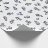 Blue Waterverf Sprig Cadeaupapier (Hoek)