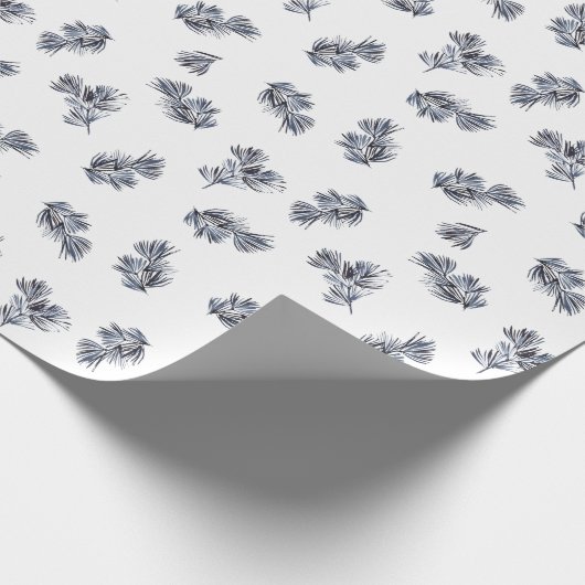 Blue Waterverf Sprig Cadeaupapier (Hoek)