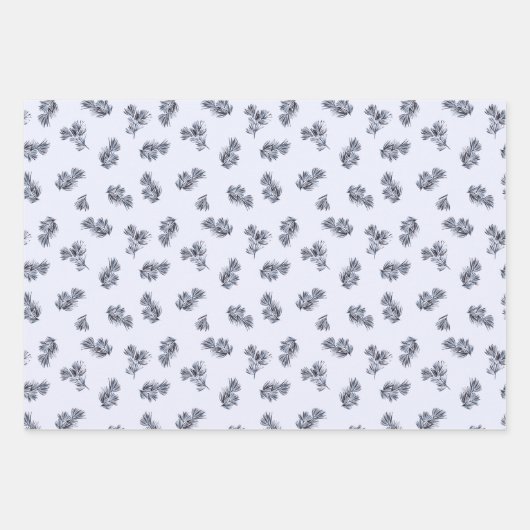 Blue Waterverf Sprig Inpakpapier Vel (Voorkant 2)