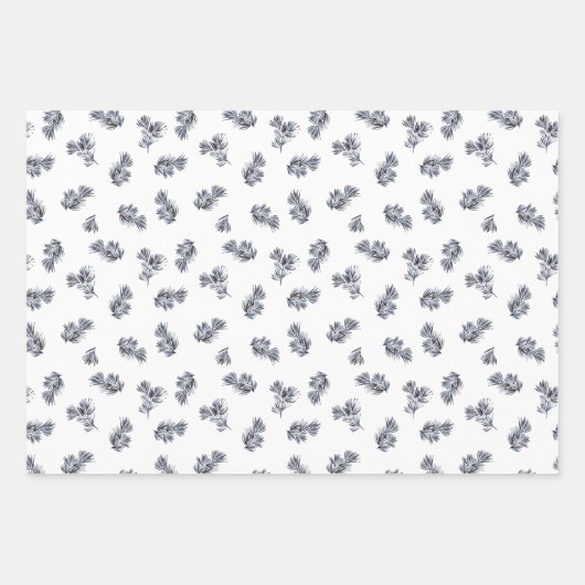 Blue Waterverf Sprig Inpakpapier Vel (Voorkant)