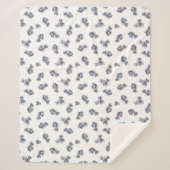 Blue Waterverf Sprig Sherpa Deken (Voorkant)
