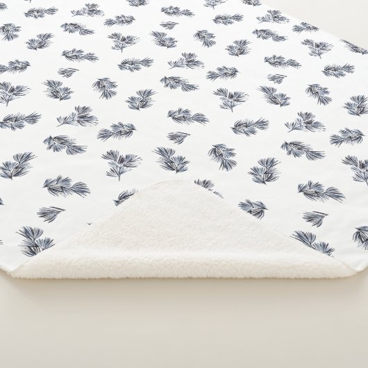 Blue Waterverf Sprig Sherpa Deken (3/4)