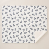 Blue Waterverf Sprig Sherpa Deken (Voorkant (horizontaal))