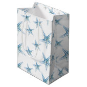 Blue Waterverf Starfish Medium Gift Bag Cadeauzakje (Voorkant Gekanteld)