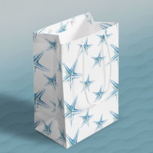 Blue Waterverf Starfish Medium Gift Bag