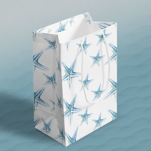 Blue Waterverf Starfish Medium Gift Bag Medium Cadeauzakje