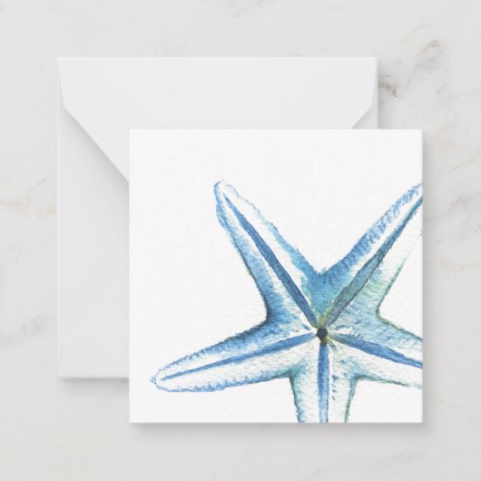 Blue Waterverf Starfish Mini Note Card Notitiekaartje (Voorkant)